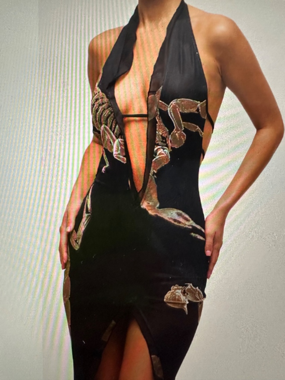 MURCI UK SCORPION DEEP V RUFFLE MAXI DRESS. NWT - Picture 2 of 10